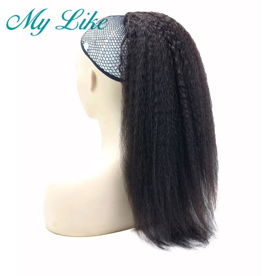 kinky straight hair ponytail 1