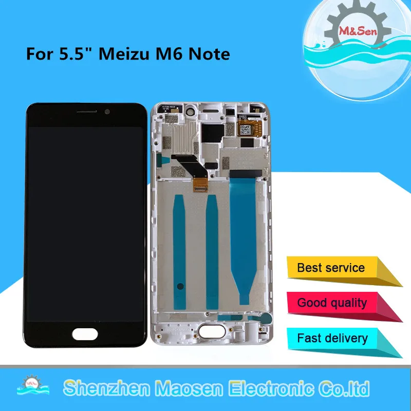 M& Sen для 5," Meizu M6 Note ЖК-дисплей+ сенсорная панель дигитайзер с рамкой для Meizu Meilan Note 6 ЖК-дисплей