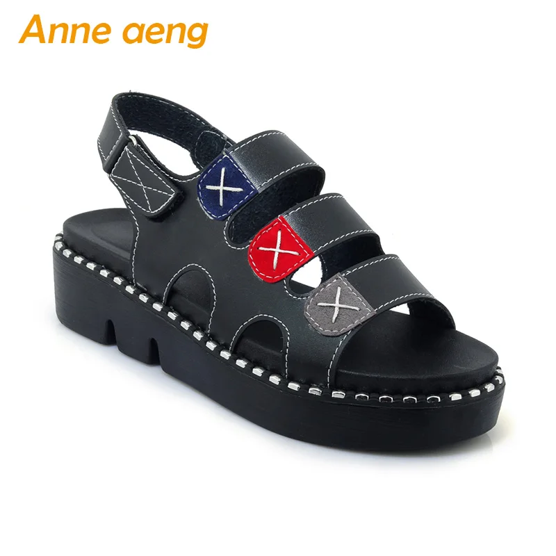 

2018 summer women sandals wedges heel platform casual style elastic band beach outdoor light pink black shoes women big size 44