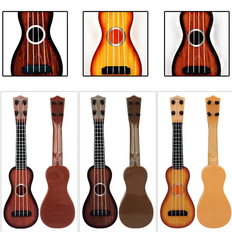 

Entertainment Musical Instruments Small Guitar Toy ABS Plastic Color Random 38*10cm 4 Strings Ukulele Fun Mini Child Beginners