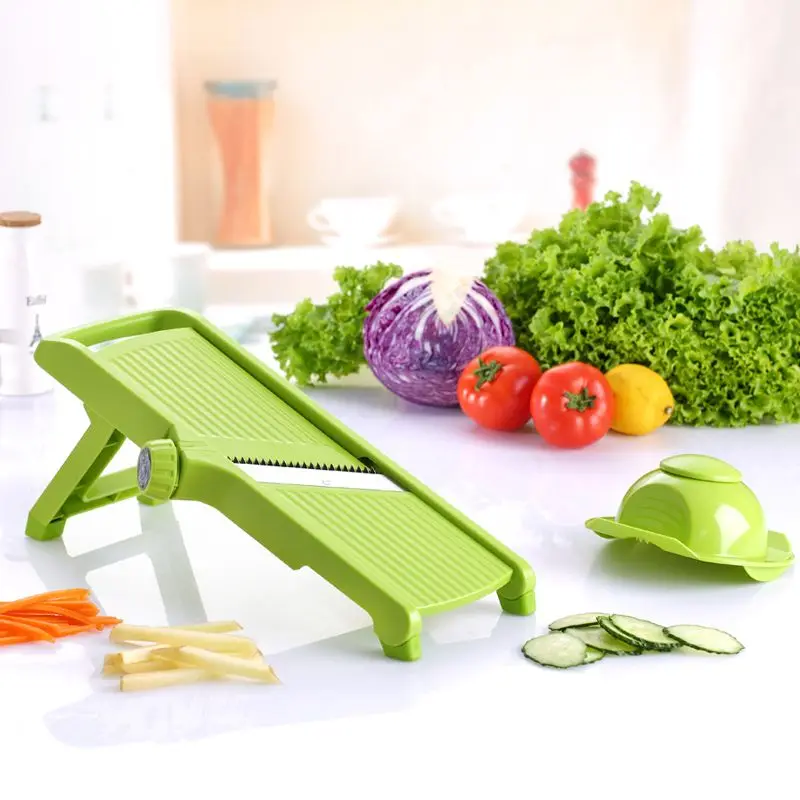  Adjustable Blades Julienne Carrots Mandoline Slicer Vegetable Cutter Potato Peeler Vegetable Container Kitchen Accessories 