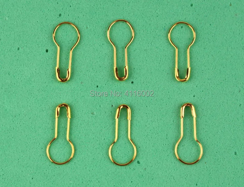 1000Pcs Calabash Safety Pin Tag Fastener Craft DIY Gourd Pear Shape Pin Gold