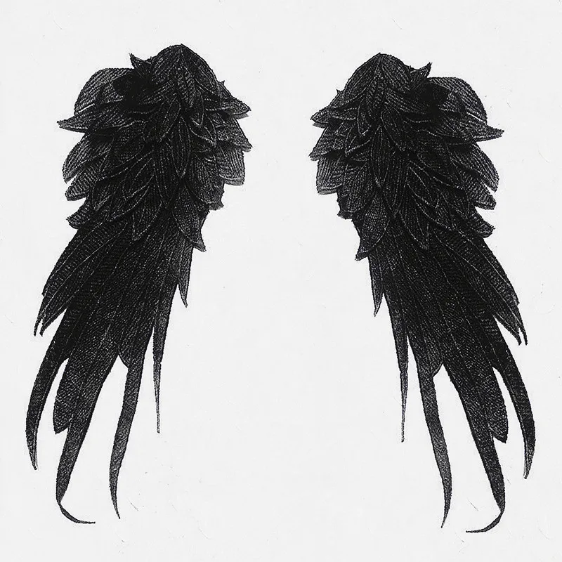 FFLACELL/1 пара стильных вышитых крыльев Ангела, тканевые накладные украшения на плечо, венецианская Кружевная аппликация, сделай сам, костюм для Хэллоуина