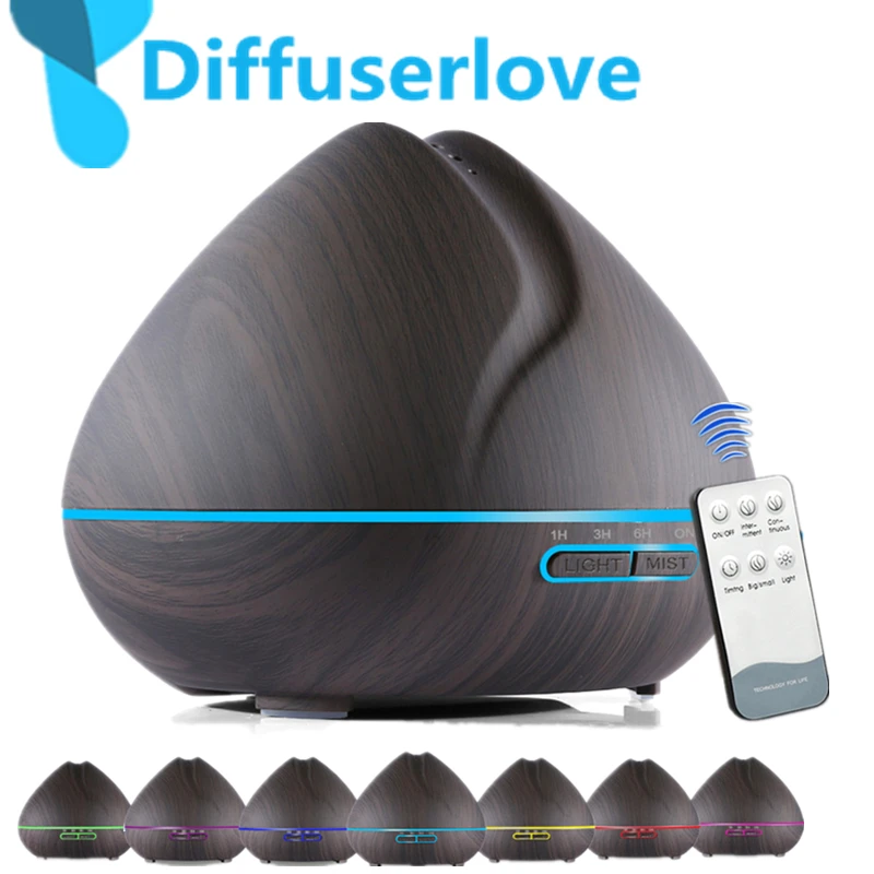 Skup Diffuserlove 500MLAir nawilżacz zdalnego sterowania dyfuzor olejków eterycznych Humidificador Mist Maker LED Aroma dyfuzor aromaterapia