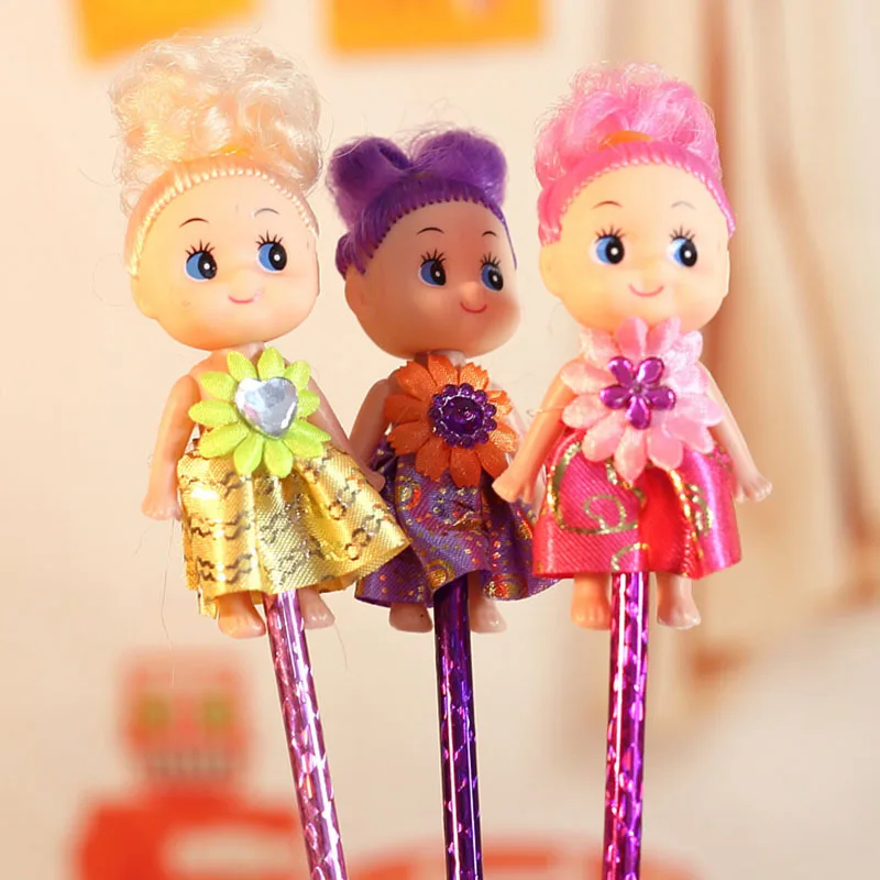 

Korean creative stationery ballpoint pen super cute pen doll head ballpoint pens personality doll DIY Wedding pen gift supplies