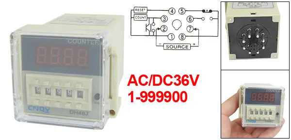 DH48J AC/DC36V 50/60Hz Count Up 8 Pins 1-999900 Digital Counter Relay