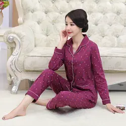 Натуральный хлопок из двух частей Для женщин Пижамы для девочек ночного отдыха ночное Женский цветочный Пижама Ночные рубашки подростков
