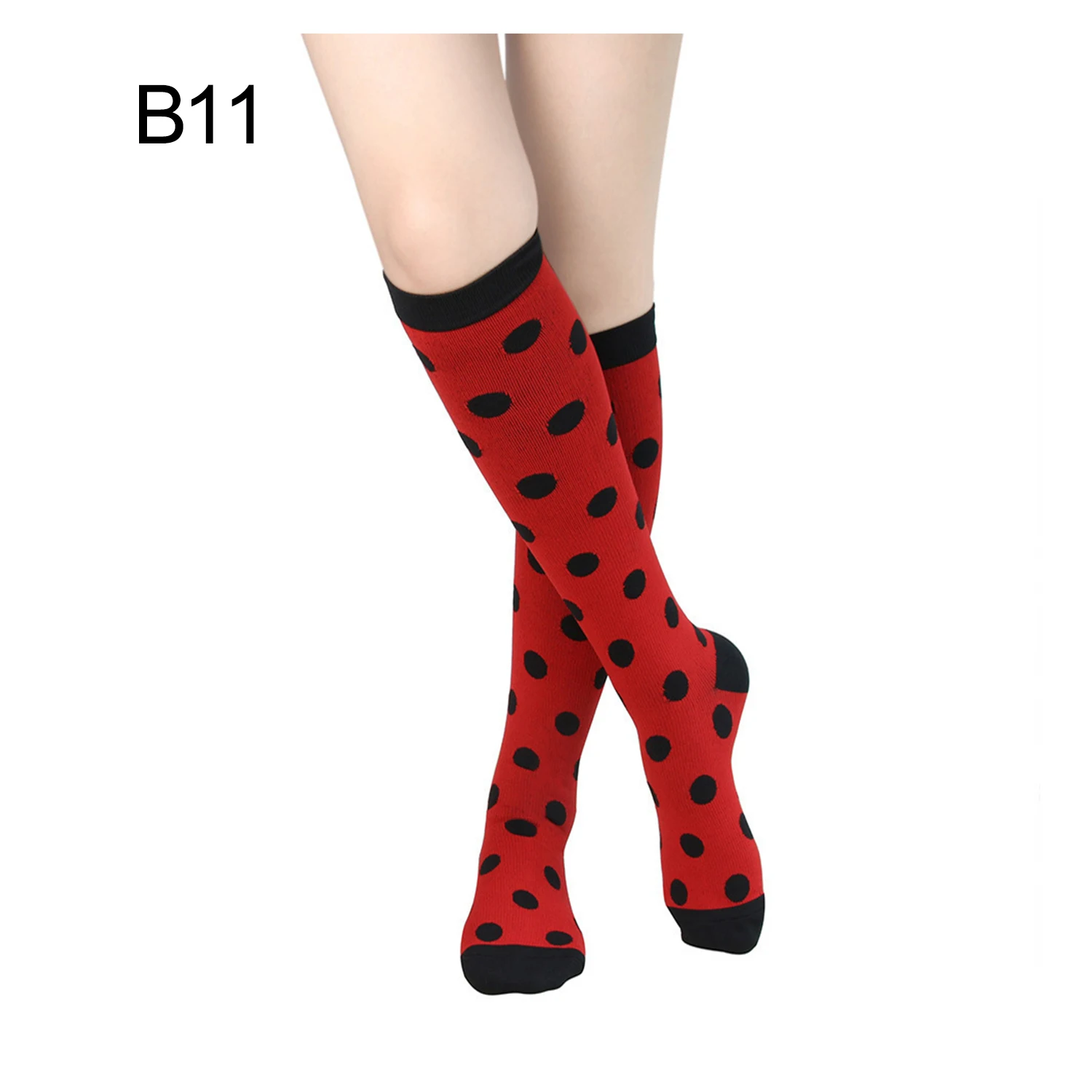 Женские и мужские Спортивные Компрессионные носки унисекс для медсестер, эластичные дышащие женские высокие носки - Цвет: B11