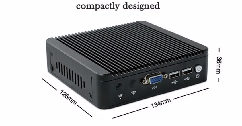 4 LAN Quad Core Мини-ПК с DDR3 Оперативная память и твердотельный накопитель mSATA 2USB, без вентилятора Мини-ПК Bay Trail J1900 Настольный ПК наладонных ПК