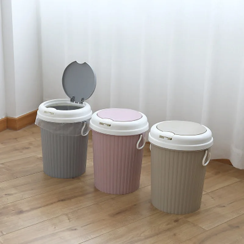 

Modern Minimalist Household Clamshell Trash Can 1PC Kitchen Living Room Bedroom Plastic Trash Can Paper Basket Bathroom Storage