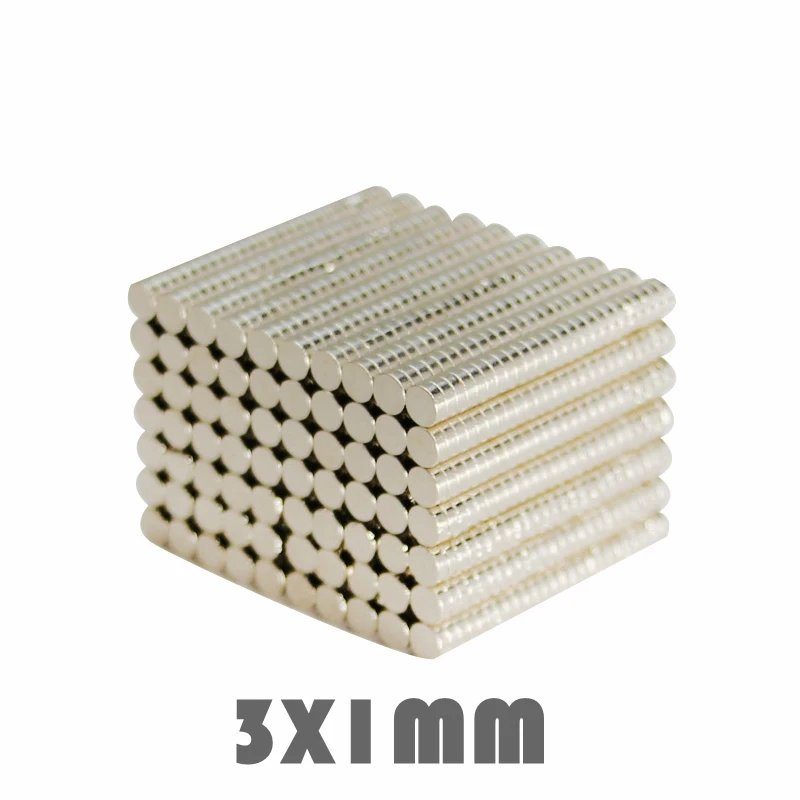 

100/200Pcs 3x1mm 3*1mm Neodymium Magnet Permanent N35 Super Strong Powerful Magnet Small Round Rare Earth Magnets Disc 3mmx1mm
