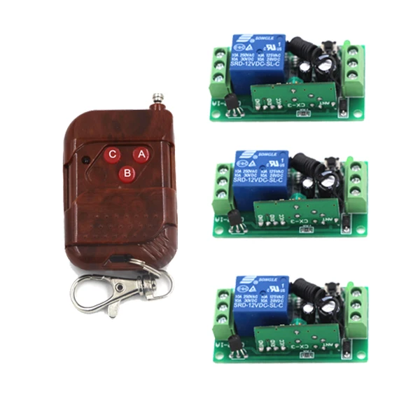 

DC 9V 24V 1 CH 1CH 10A Wireless Remote Control RF Remote Controller Wireless Switch Transmitter Receiver 315Mhz/433MHZ
