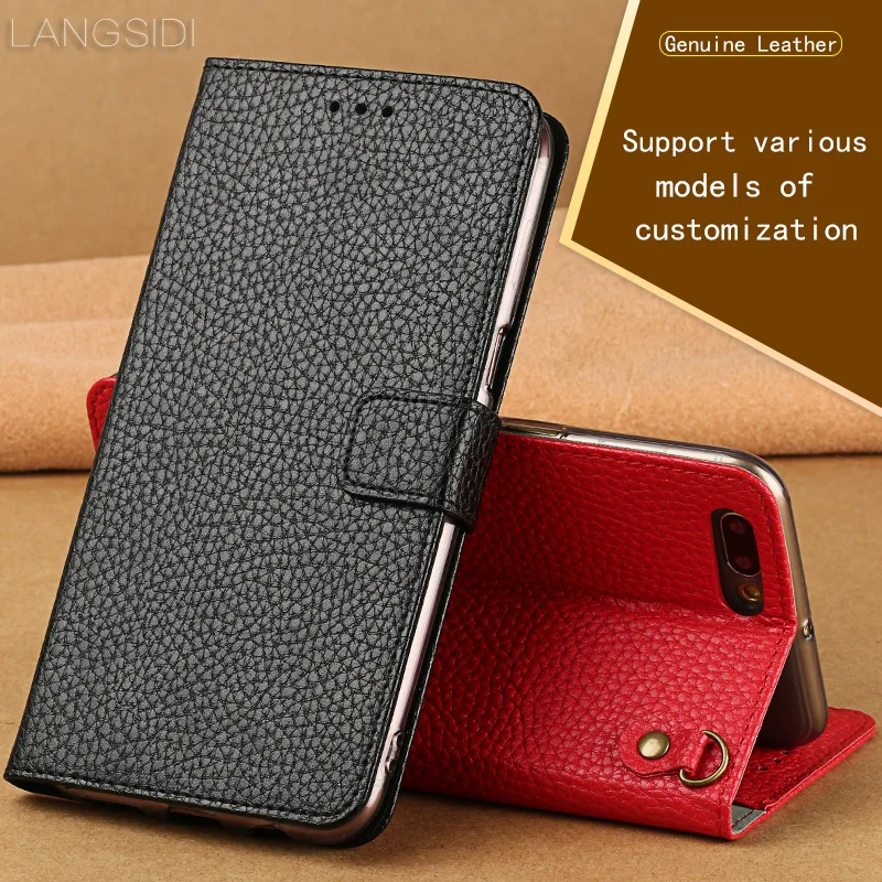 

PU Leather flip Case For HUAWEI Honor 6X Litchi texture magnetic buckle Lanyard design multi-function phone cover