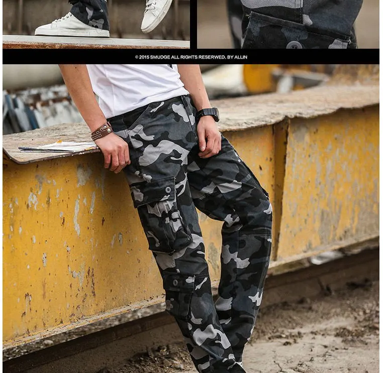 Новые мужские военные брюки-карго Лето Большой Размеры нескольких карман камуфляж брюки длинные армии брюк горячая Распродажа Homme