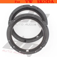2 шт 6," передняя дверь стерео динамик коврик для Vw Skoda адаптер пластины Кронштейн кольцо коврик черный нейлон для Volkswagen Golf