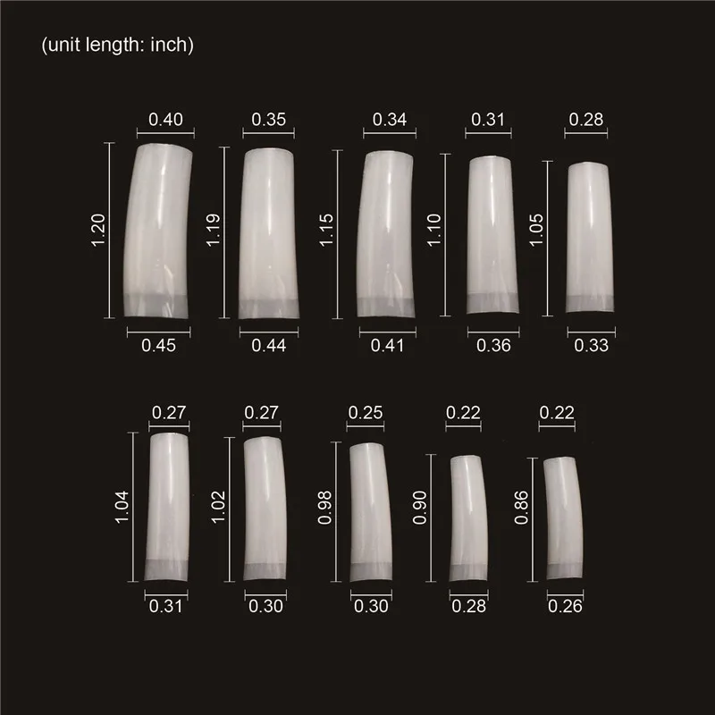 500 длинные Типсы для дизайна ногтей Французский прозрачный наконечник ABS Искусственный Полный Поддельные Профессиональные украшения для ногтей маникюр