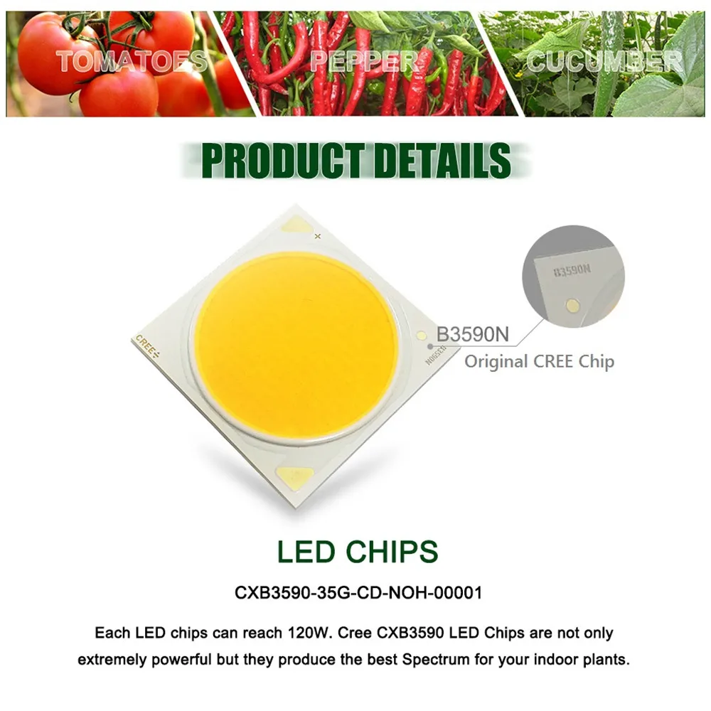 CREE CXB3590 100 Вт 600 Вт COB светодиодный светильник для выращивания полный спектр 72000LM = HPS 1000 Вт лампа для выращивания растений в помещении