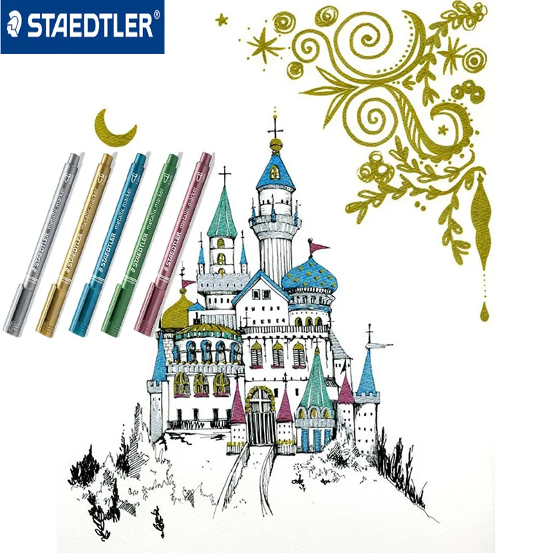 Staedtler 8323 SBK5 металлический Перманентный маркер масловодонепроницаемый для