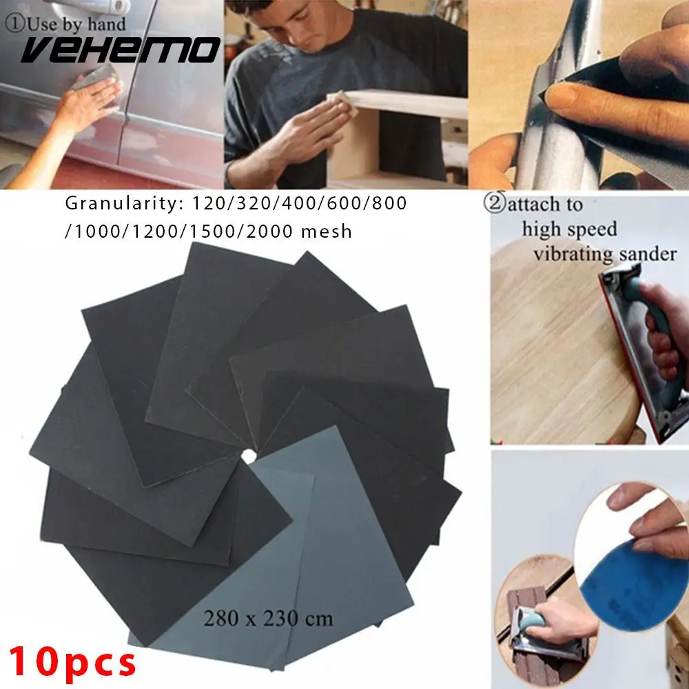 

10pcs Car Sandpaper Applications Car Care Screen Polished Automotive Sandpaper Abrasive Tools Industrial