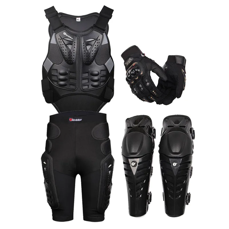 Herobiker Motorcycle Vest+ Gears Short Pants+protective Motocycle Knee Pad +gloves  All Round Protection 4 Product Suit