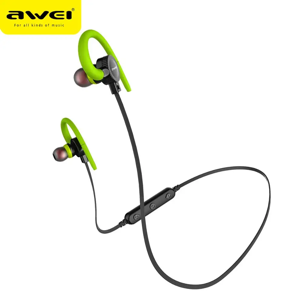 AWEI B925BL беспроводные наушники, Bluetooth гарнитура, спортивные стерео наушники с шумоподавлением, беспроводные наушники, наушники - Цвет: Green
