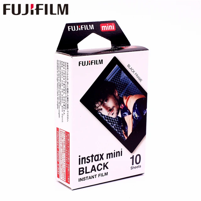 Cheap Original Fujifilm 10 sheets Instax Mini Black Frame Instant Film photo paper for Instax Mini 8 7s 25 50s 90 9 SP-1 SP-2 Camera