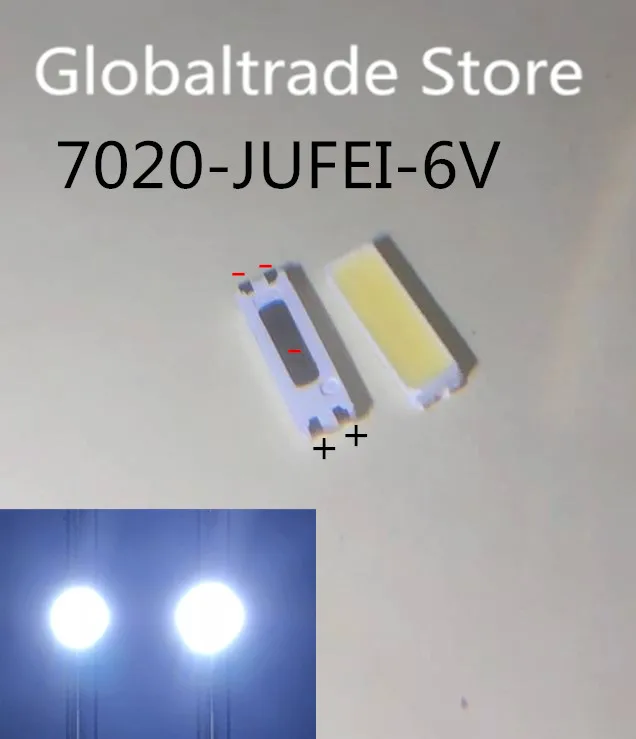 

100PCS Original JUFEI LED 7020 light-emitting Light Beads High Power1W 6V 90LM Cool white For LED LCD TV Backlight new