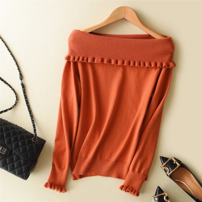 adohon 2018 womens winter Cashmere sweaters and auntmun women knitted Pullovers High Quality Warm Female thickening Slash neck adohon 2018 womens winter Cashmere sweaters and auntmun women knitted Pullovers High Quality Warm Female thickening Slash neck