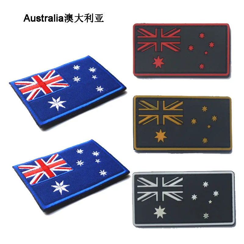 

3d PVC/Embroidered Australia Flag Patches Army Tactical Military Patches Australian Flag Morale Badge Army patch