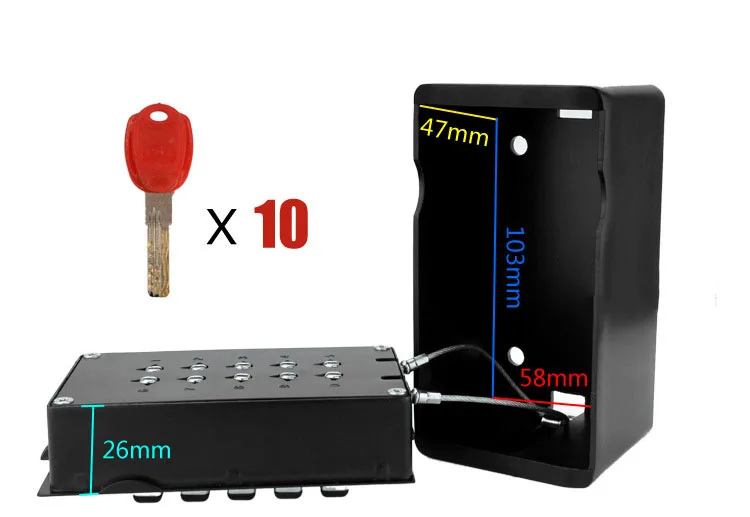 Wall Mounted Key Safe Storage Organizer Box With Combination Lock 10-Digital Password Weatherproof Cover For Home Outdoor Use