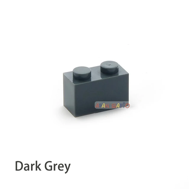 100pcs DIY Building Blocks Thick Figures Bricks 1x2Dots Educational Creative Size Compatible With 3004 Plastic Toys for Children Dark Grey 100pcs