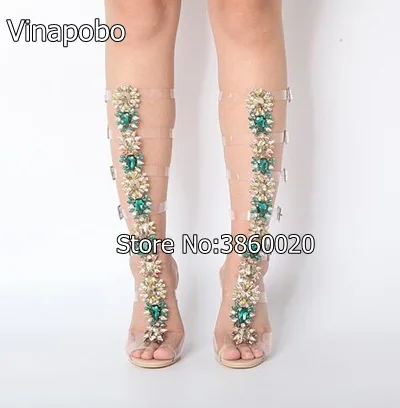 12017-New-Fashion-Women-Green-Diamond-Crystal-PVC-Transparent-Thin-Heels-Open-Toe-Buckles-Knee-High (3)