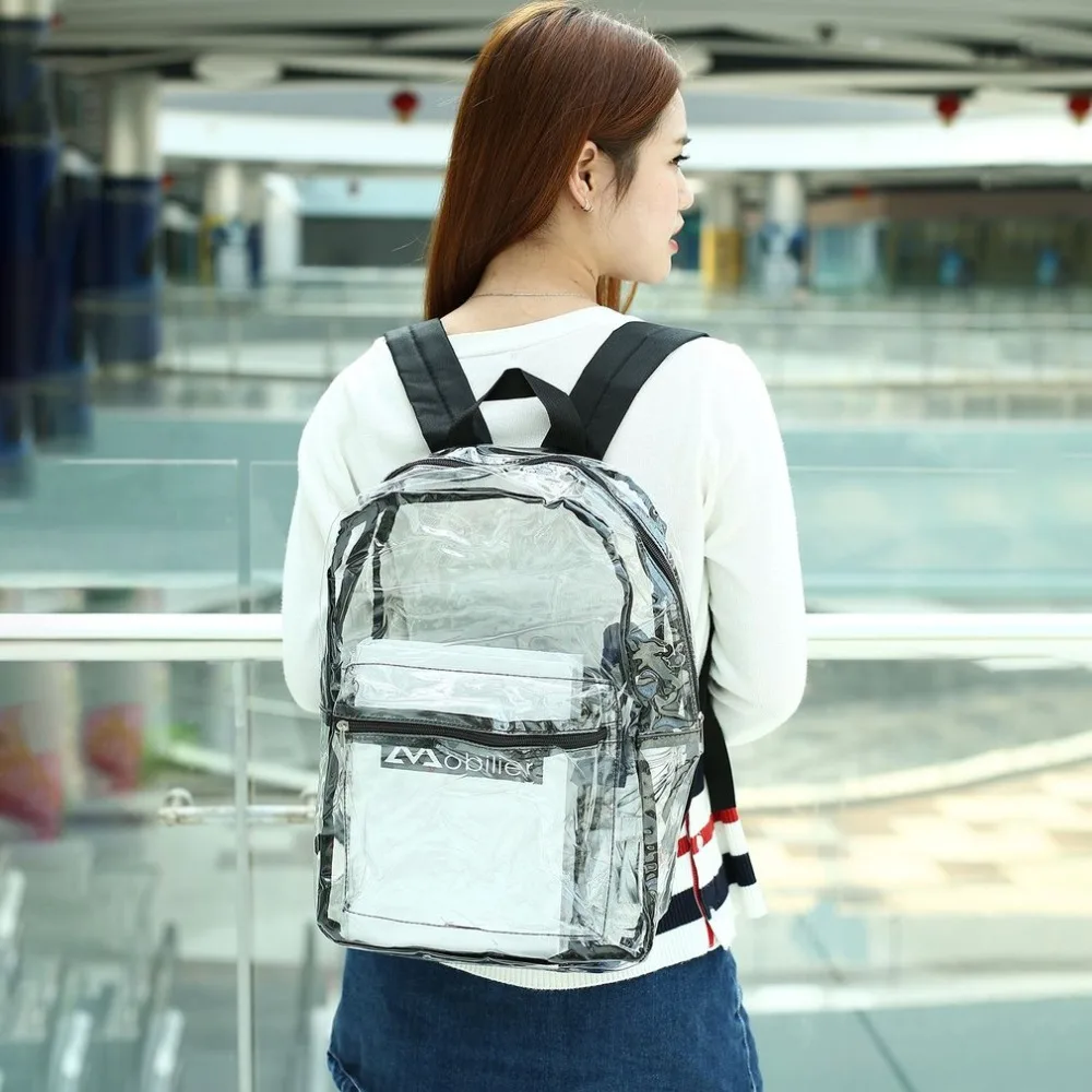 

2018 Fashion Transparent Backpack Female School Bags for Tennager Girls Women Mochila Transparente Backpack Bag Satchel Briefcas