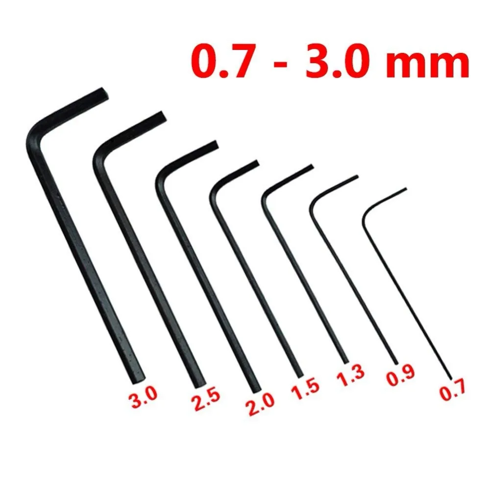 

7pcs/set Mini Hexagon Hex Allen Key Set Wrench Screwdriver Hand Tool Kit Micro Hex Wrench 0.7mm-3mm