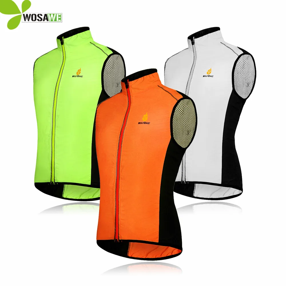 WOLFBIKE Cycling Vest Reflective Breathable Windproof Cycling Clothing