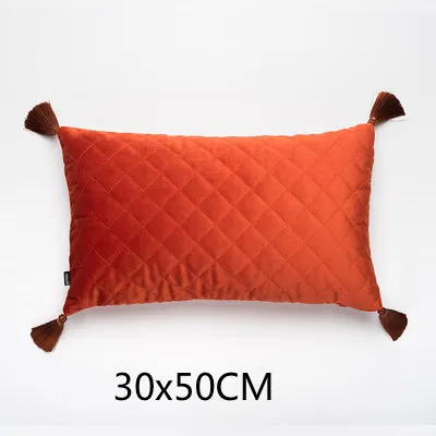 DUNXDECO наволочка для подушки, декоративная квадратная наволочка, современный простой геометрический лоскутный роскошный бархатный чехол для дивана с кисточками - Цвет: H