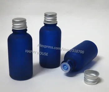 

360 x 30ml Frosted Blue Glass Essential Oil Container With Aluminum Sliver Lid