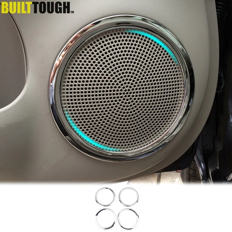 

For Nissan Versa Almera Latio 2012 2013 2014 2015 2016 2017 Chrome Door Stereo Speaker Ring Cover Trim Frame Car Styling Sticker