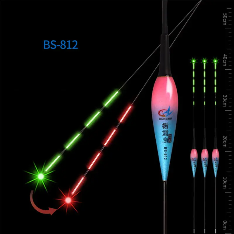 Светящийся смарт-светодиодный поплавок для рыбалки с высокой чувствительностью, сигнализация для изменения цвета рыбы, электронный буй, плавающий поплавок, 6 - Цвет: BS-812