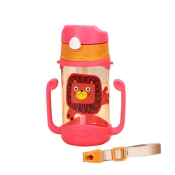 

Baby Learning Drinking Water Bottles Feeding Sippy Cups With Handles and Strap Newborns Kids Cute Cartoon Leakproof Cup