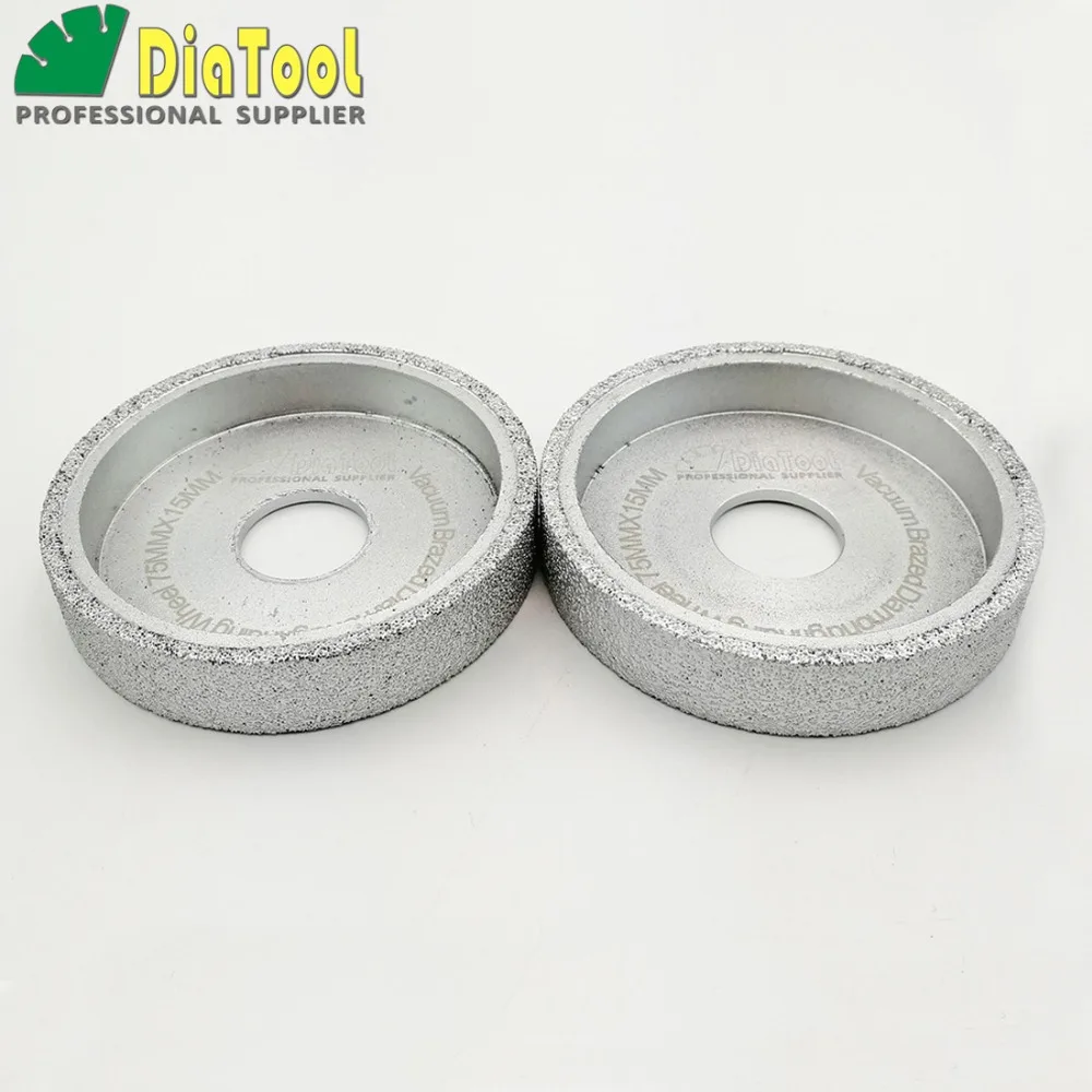 DIATOOL 2шт Dia75x10mm вакуумная пайка Алмазный плоский шлифовальный диск колесо профиля для камня искусственного камня церемониального стекла бетона
