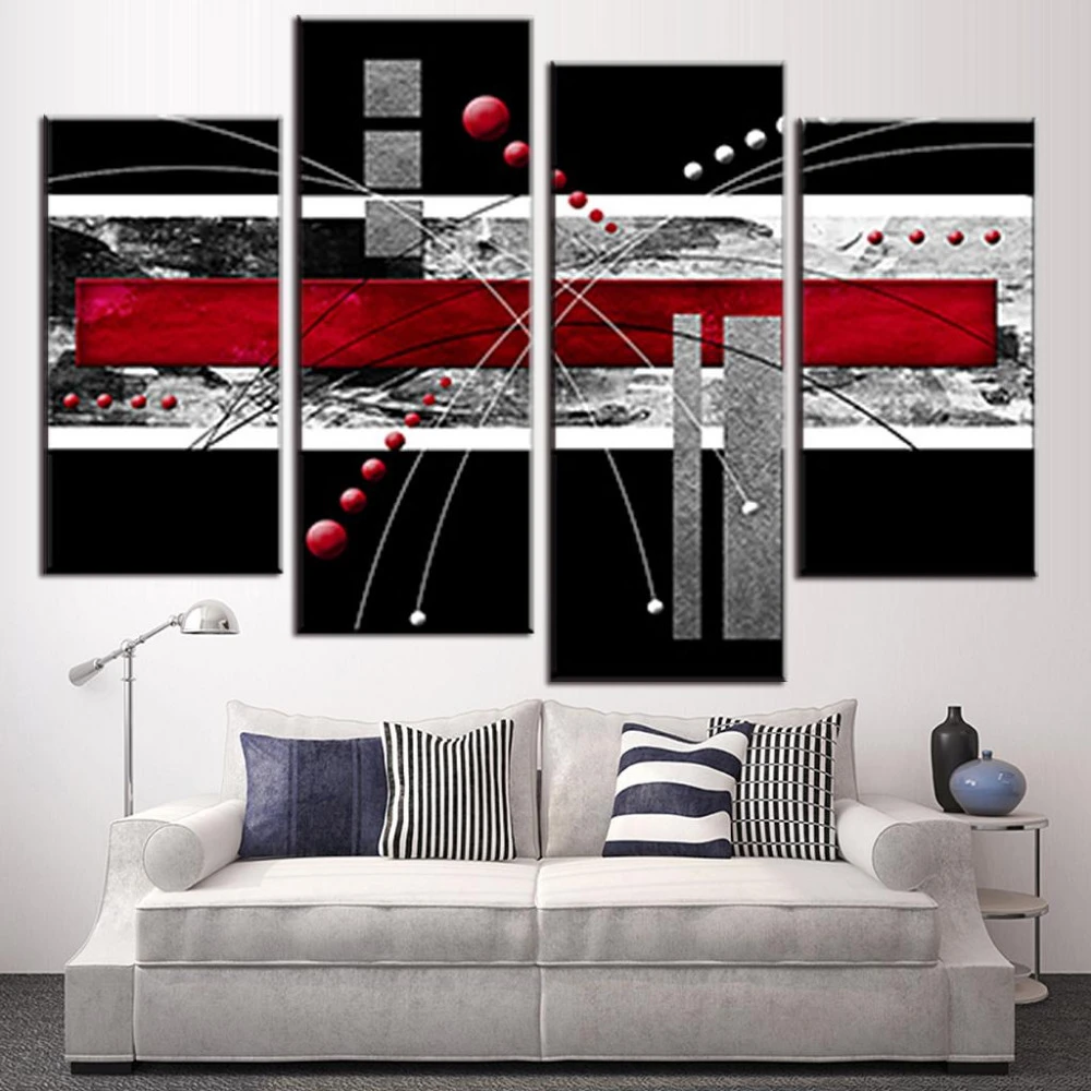 Color printed Red Black Grey Abstract imagine Wall Decor Oil Painting On  Canvas 4 Piece Canvas Wall Art no frame|frame stock|framed paintings  saleframe glass painting - AliExpress