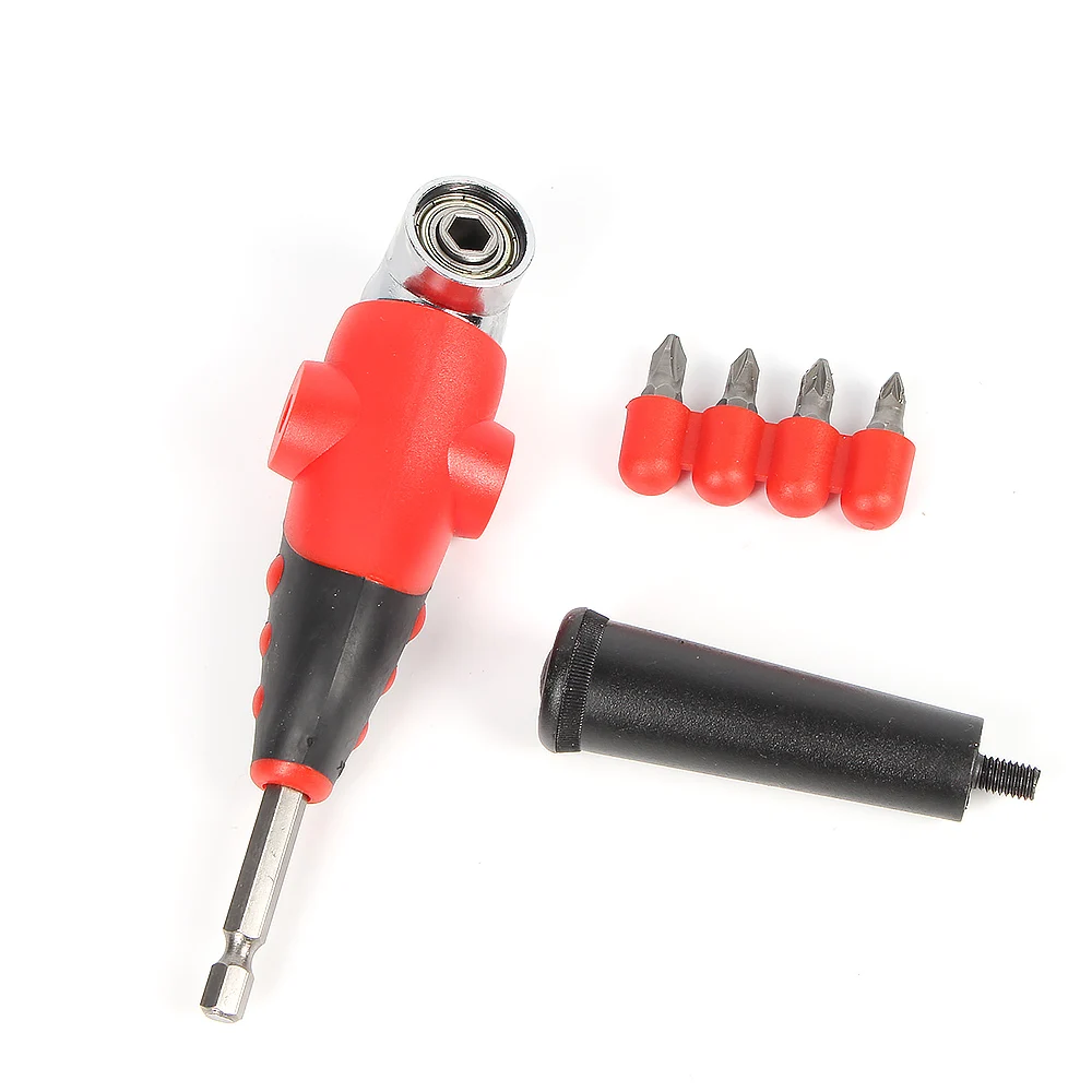 

1pc 105 Degree Driver Adapter Set Adjustable Right Angle Bit And 4pcs Screwdriver Bits Combination Kits For Air Power Drill Tool