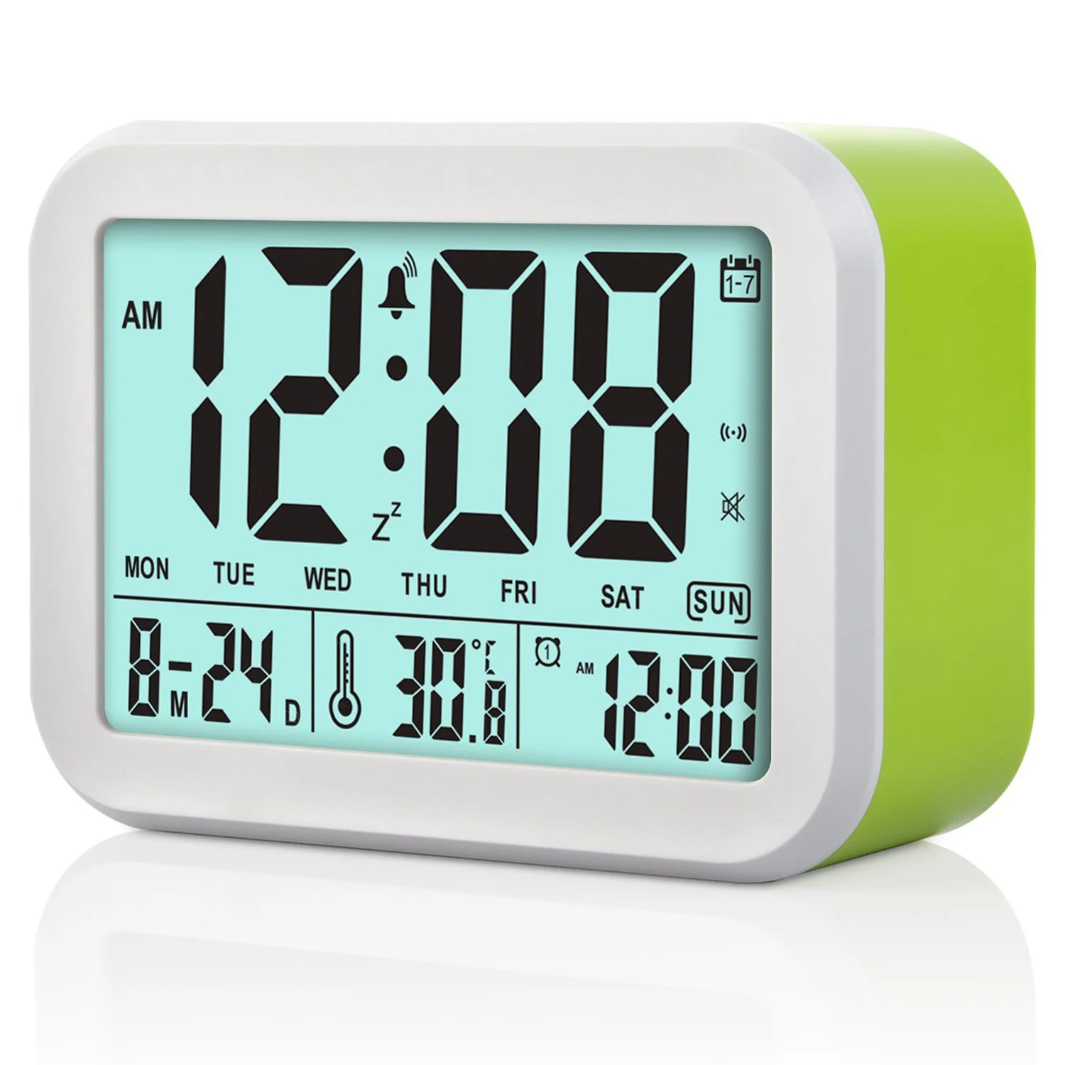 

ABFP Digital Alarm Clock Talking Clock 3 Alarms Intelligent Optional Weekday Alarm Noctilucent And Snooze Function Month Date