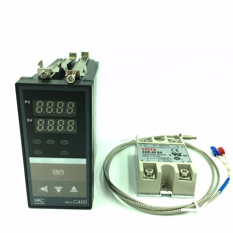 Цифровой РКЦ PID Температура контроллер термостат REX-C400(ССР Выход)+ K Тип термопары+ Max 40A ССР реле