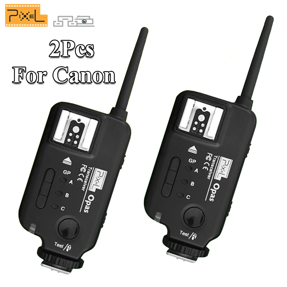 

PIXEL Opas Wireless Remote Control Flash Trigger Transceiver Transmitter FSK 2.4GHz 4 Channel For Canon DSLR Camera 2Pcs