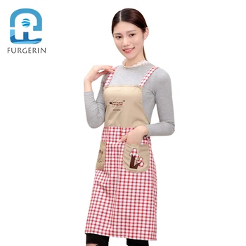 

FURGERIN Kitchen Apron Men Waterproof anti-oil cooking apron barista Waist Aprons for Woman kitchen accessories baking checked