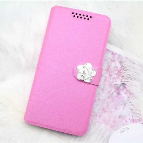 Роскошный Шелковый кожаный чехол для Prestigio Muze Wize O3 OK3 OX3 F3 D3 E3 K3 C3 A3 PX3 P3 Грейс X7 X5 X3 S5 LTE флип-чехол для телефона - Цвет: Red Flower