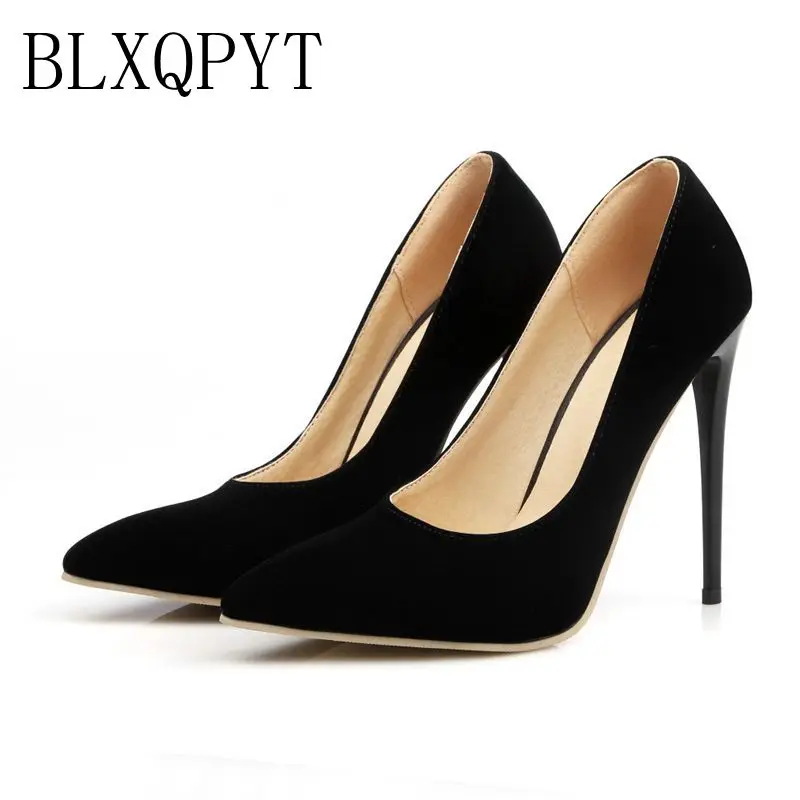 BLXQPYT 2017 Big Size 34-47 Apricot New Fashion Sexy Pointed Toe Women Pumps super High Heels Ladies Wedding Party Shoes 8-10