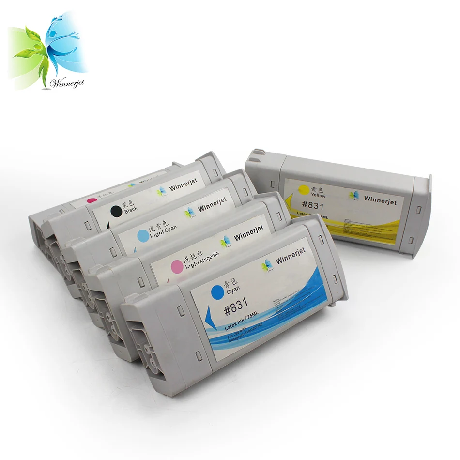 Winnerjet 775ml For Hp 831 Latex Ink Cartridge For Hp Latex 310 330 360 Printer Compatible Full